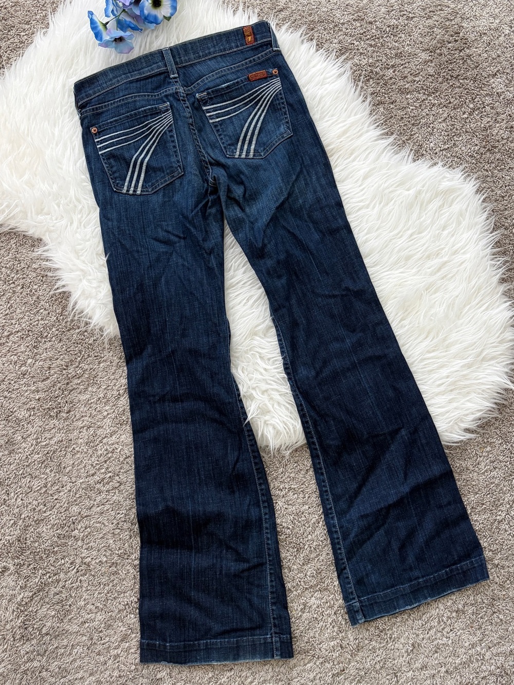 Women Dark Blue Jeans Dojo Size 27 Wife Leg